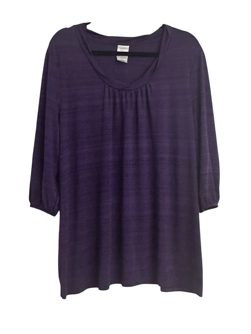 Just My Size Purple Scoop Neck 3/4 Sleeve Blouse Size 2X